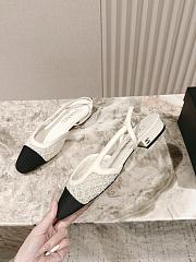 Chanel Slingbacks Embroidery Grosgrain Ivory 2cm - 4