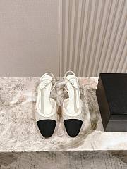 Chanel Slingbacks Embroidery Grosgrain Ivory 6.5cm - 4