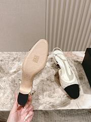 Chanel Slingbacks Embroidery Grosgrain Ivory 6.5cm - 3