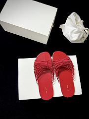 The Row Sara Slide Sandal Red in Elastic and Leather - 1