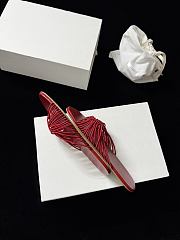 The Row Sara Slide Sandal Red in Elastic and Leather - 3