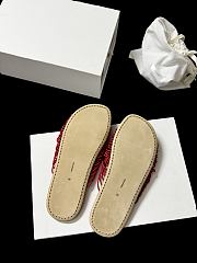 The Row Sara Slide Sandal Red in Elastic and Leather - 2