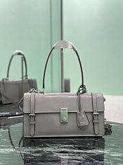 Prada Medium Leather Handbag 1BN026 Gray - 32x16.5x10cm - 1