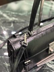 Prada Medium Leather Handbag 1BN026 Black - 32x16.5x10cm - 3