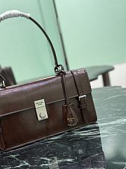 Prada Medium Leather Handbag 1BN026 Brown - 32x16.5x10cm - 3