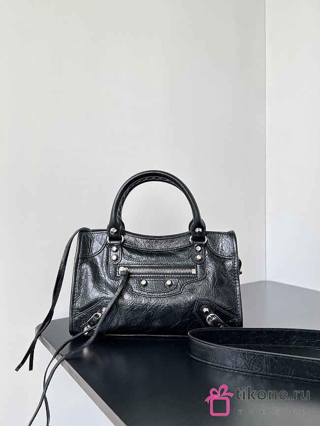 Balenciaga Le City Bag Mini in Black Arena Lambskin - 23.8x16x6.3cm - 1