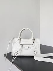 Balenciaga Le City Bag Mini in White Arena Lambskin - 23.8x16x6.3cm - 3