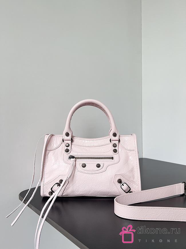 Balenciaga Le City Bag Mini in Light Pink Arena Lambskin - 23.8x16x6.3cm - 1