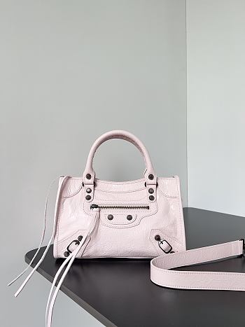 Balenciaga Le City Bag Mini in Light Pink Arena Lambskin - 23.8x16x6.3cm