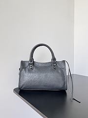 Balenciaga Le City Bag Mini in Gray Arena Lambskin - 23.8x16x6.3cm - 6