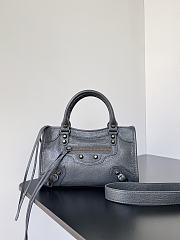 Balenciaga Le City Bag Mini in Gray Arena Lambskin - 23.8x16x6.3cm - 5