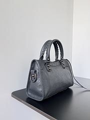 Balenciaga Le City Bag Mini in Gray Arena Lambskin - 23.8x16x6.3cm - 2