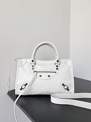 Balenciaga Le City Bag Small in White Arena Lambskin - 29.9x19.1x9.9cm - 1