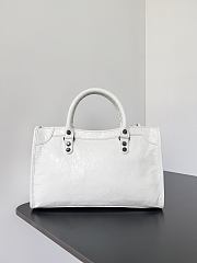 Balenciaga Le City Bag Small in White Arena Lambskin - 29.9x19.1x9.9cm - 5