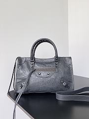 Balenciaga Le City Bag Small in Gray Arena Lambskin - 29.9x19.1x9.9cm - 1