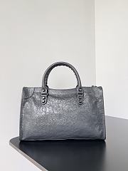 Balenciaga Le City Bag Small in Gray Arena Lambskin - 29.9x19.1x9.9cm - 3