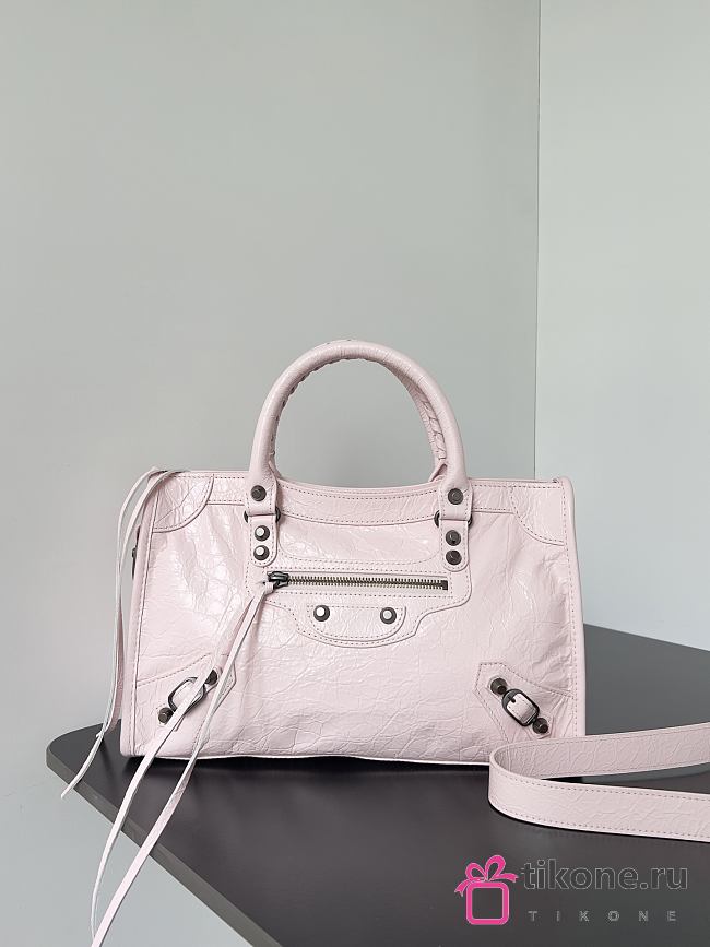 Balenciaga Le City Bag Small in Light Pink Arena Lambskin - 29.9x19.1x9.9cm - 1