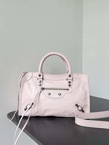 Balenciaga Le City Bag Small in Light Pink Arena Lambskin - 29.9x19.1x9.9cm