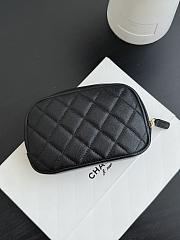 Chanel Caviar Quilted Small Curvy Pouch Cosmetic Case Black - 15.5×10×4cm - 4