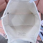 Miumiu Ivy Cotton Mesh Tote Bag 5BG281 Chalk White/Black - 28x26x12.5cm - 4