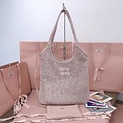 Miumiu Ivy Sequin Mesh Bag 5BG231 Powder Pink - 40x35cm - 1