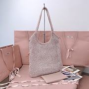 Miumiu Ivy Sequin Mesh Bag 5BG231 Powder Pink - 40x35cm - 2