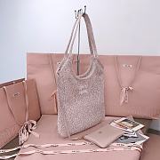 Miumiu Ivy Sequin Mesh Bag 5BG231 Powder Pink - 40x35cm - 3