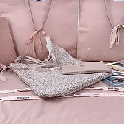 Miumiu Ivy Sequin Mesh Bag 5BG231 Powder Pink - 40x35cm - 4