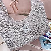 Miumiu Ivy Sequin Mesh Bag 5BG231 Powder Pink - 40x35cm - 6