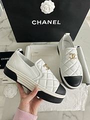 Chanel Quilted Logo Slip On Espadrille Sneakers White - 3