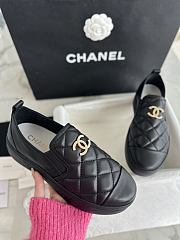 Chanel Quilted Logo Slip On Espadrille Sneakers Black - 6
