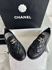 Chanel Quilted Logo Slip On Espadrille Sneakers Black - 3