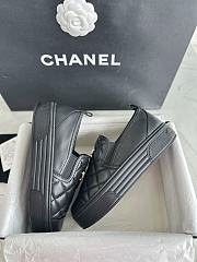 Chanel Quilted Logo Slip On Espadrille Sneakers Black - 2