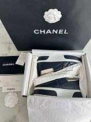 Chanel Quilted Logo Slip On Espadrille Sneakers Navy - 6