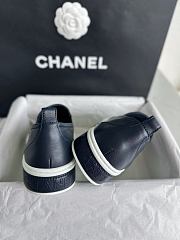 Chanel Quilted Logo Slip On Espadrille Sneakers Navy - 3
