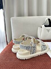 Dioract Sandal Chambray Blue Jacquard with Ecru Dior Oblique Raffia - 3
