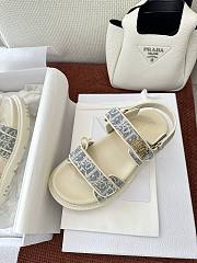 Dioract Sandal Chambray Blue Jacquard with Ecru Dior Oblique Raffia - 5