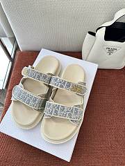 Dioract Slide Chambray Blue Jacquard with Ecru Dior Oblique Raffia - 2