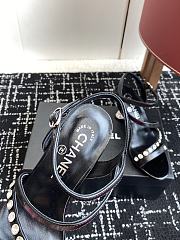 Chanel Diamond Heel Sandals Black  - 4