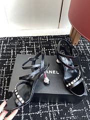 Chanel Diamond Heel Sandals Black  - 2