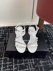 Chanel Diamond Heel Sandals White - 1