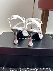 Chanel Diamond Heel Sandals White - 6