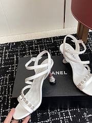 Chanel Diamond Heel Sandals White - 4