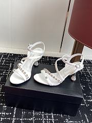 Chanel Diamond Heel Sandals White - 3
