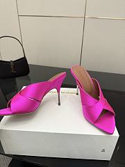 Amina Muaddi Satin Mule Pink - 6