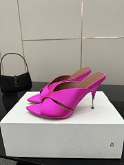 Amina Muaddi Satin Mule Pink - 5