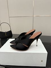 Amina Muaddi Satin Mule Black - 5