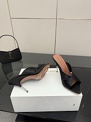 Amina Muaddi Satin Mule Black - 3