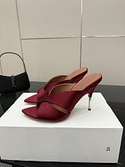 Amina Muaddi Satin Mule Red - 5
