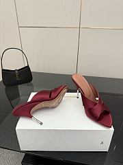 Amina Muaddi Satin Mule Red - 4